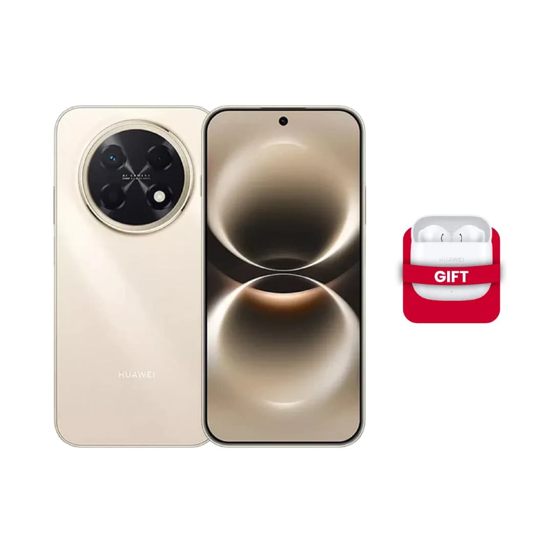 هاتف HUAWEI Nova 15 Max سعة 256 جيجابايت، 8 جيجابايت RAM، شاشة OLED 6.84 بوصة 120Hz، معالج Kirin | ذهبي + سماعات HUAWEI FreeBuds SE 2 اللاسلكية