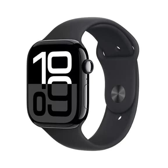 Apple Watch Series 10 - 46mm - GPS - Jet Black Aluminium Case with Black Sport Band - M/L
