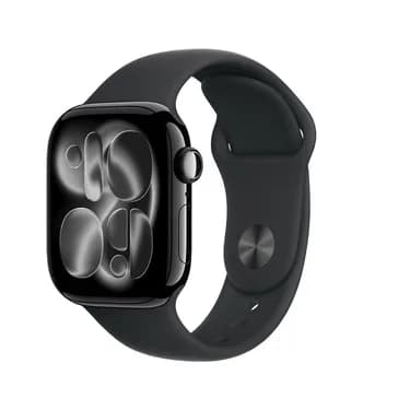 Apple Watch Series 11 GPS + Cellular 42mm Jet Black Aluminium Case With Black Sport Band - S/M