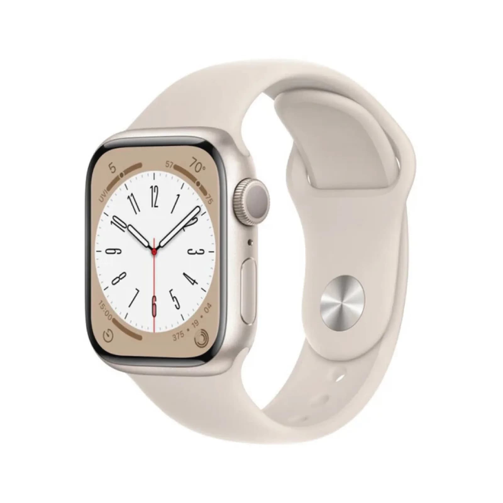 Apple Watch Series 8 GPS 45mm Starlight Aluminium Case with Starlight Sport Band - Regular