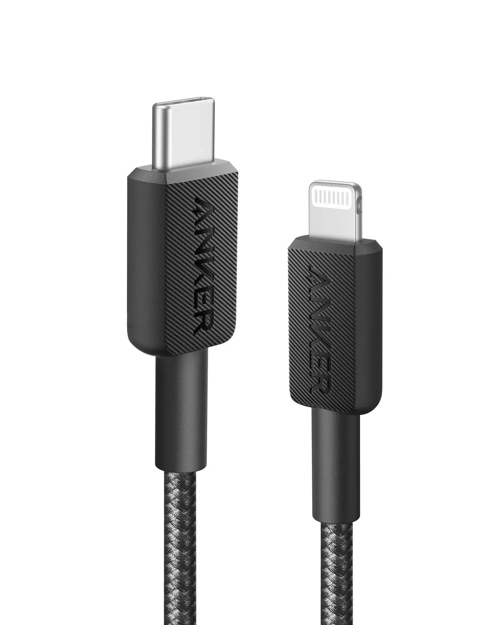 كيبل أنكر 322 من نوع USB-C إلى Lightning مضفر (0.9 متر/3 قدم) | أسود