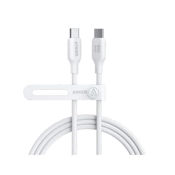 كيبل أنكر 544 مصنوع من مواد طبيعية ومتين  USB-C إلي  USB-C مقاس 3 قدم | أبيض