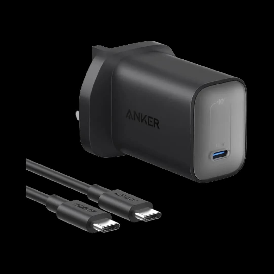 شاحن أنكر نانو 100 واط مع كيبل USB-C بطول 1.8 متر (6 قدم) | شحن فائق السرعة | ActiveShield™ 2.0 | أسود