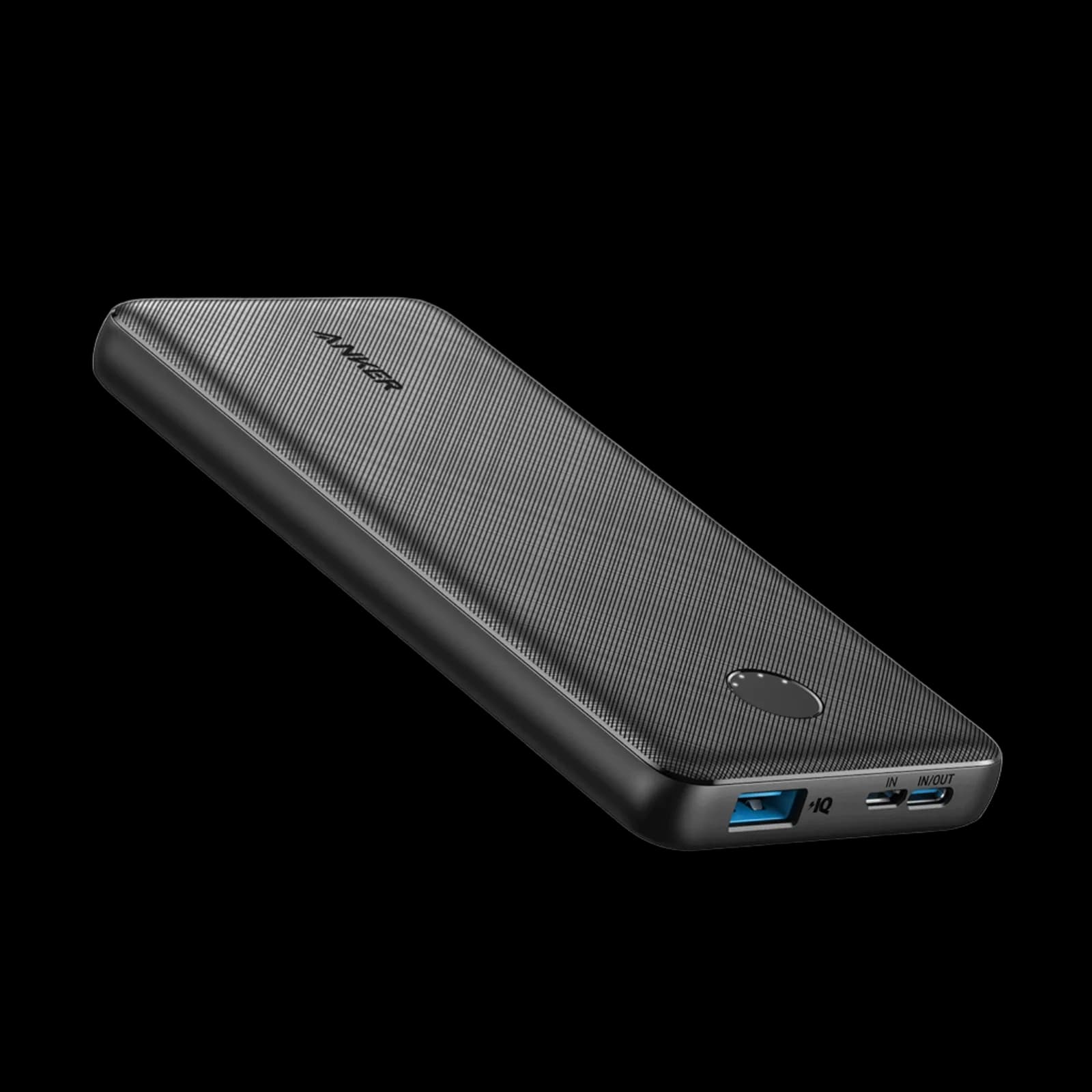باور بانك من ANKER (سعة 10,000 مللي أمبير – قدرة 15 واط) – منفذ USB-A واحد / منفذ USB-C واحد / Micro USB | أسود