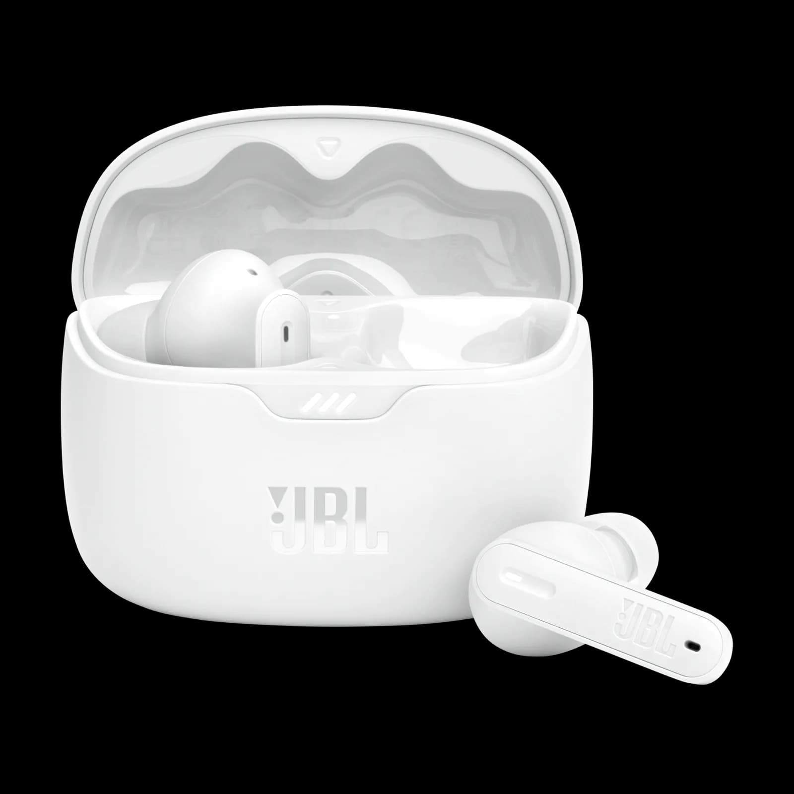 سماعات JBL Tune Beam لاسلكية – إلغاء ضوضاء – Pure Bass – بلوتوث 5.3 – بطارية 48 ساعة | أبيض