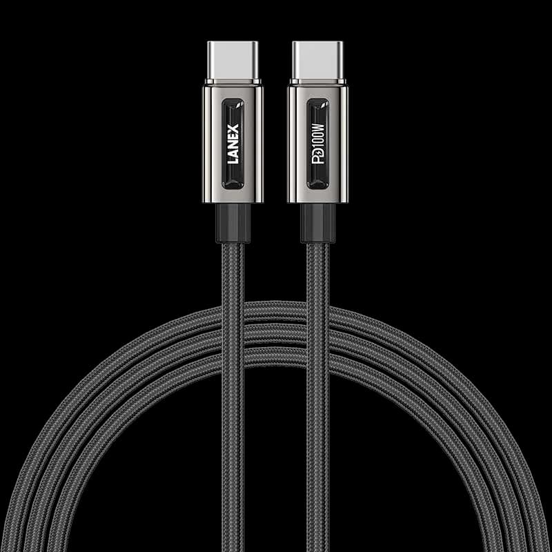 LANEX LS48CC 100W Fast Charging Type-C to Type-C Braided Cable 1.5M | Black