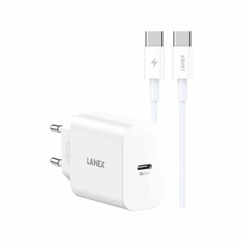 LANEX LC69ECC PD30W EU Fast Charger Kit with Cable | White