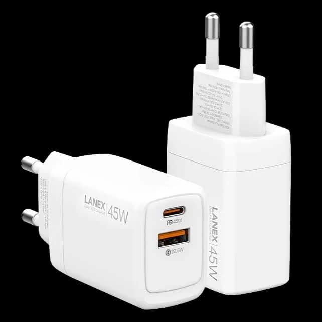 LANEX LC66E 45W GaN Fast Charger EU Plug | White