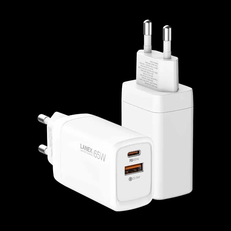 LANEX LC59E 65W GaN Fast Charger EU Plug | White