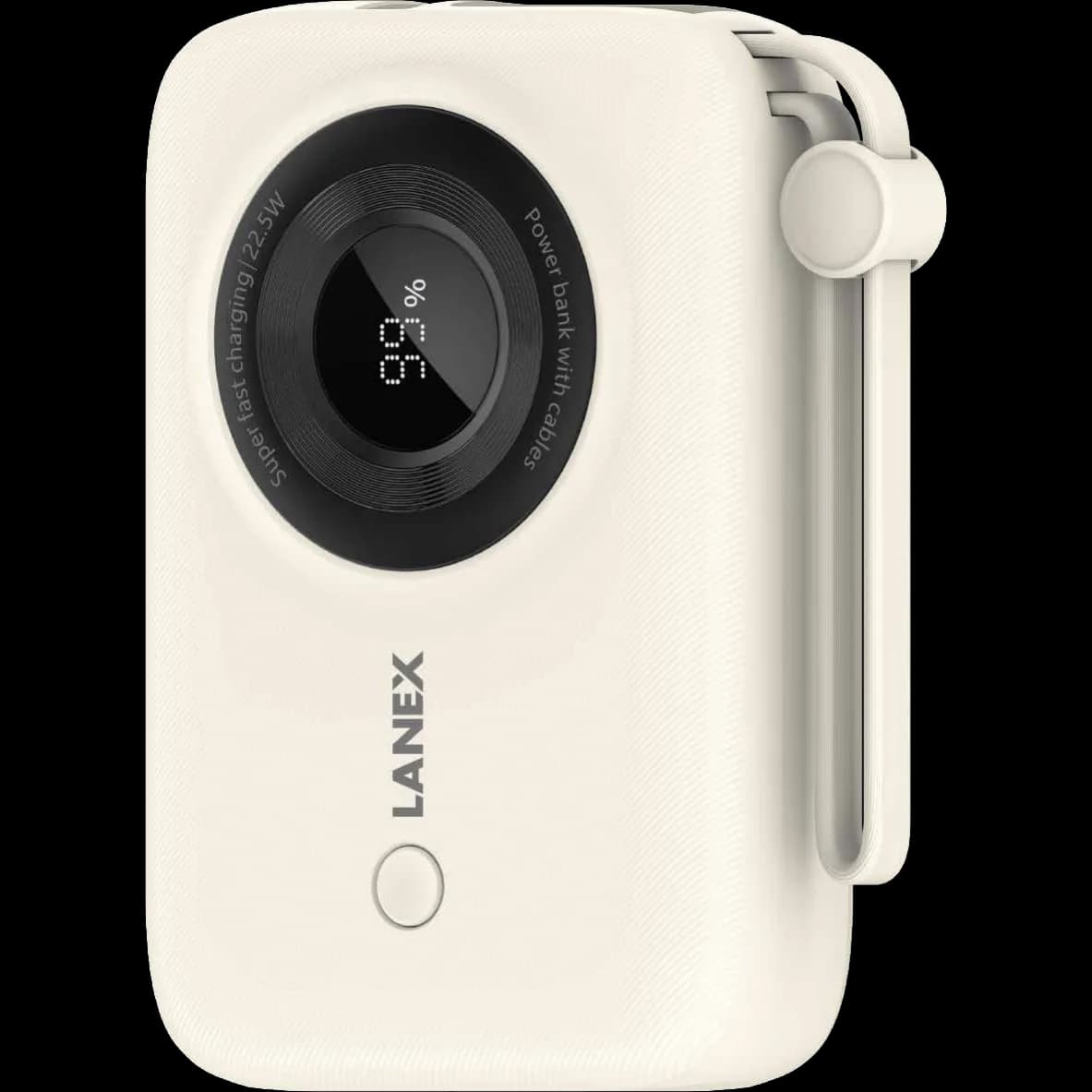 LANEX N11 Built-in Cable Fast-Charging Power Bank 10000mAh | White