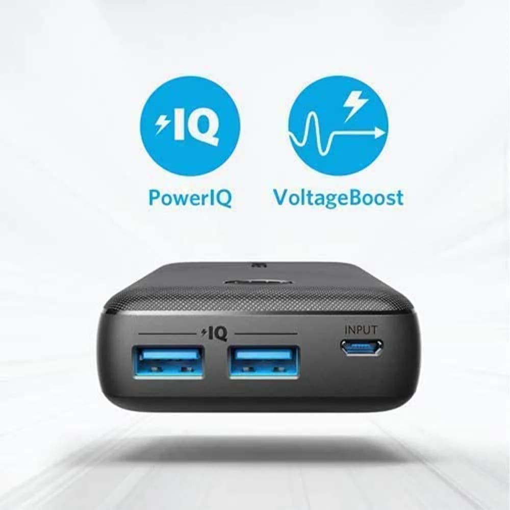 بطارية شحن Power Core Select من أنكر  سعة 10000 مللي أمبير شحن سريع بمنفذي USB-A مزدوجين بقدرة 12 واط | أسود - صورة 10