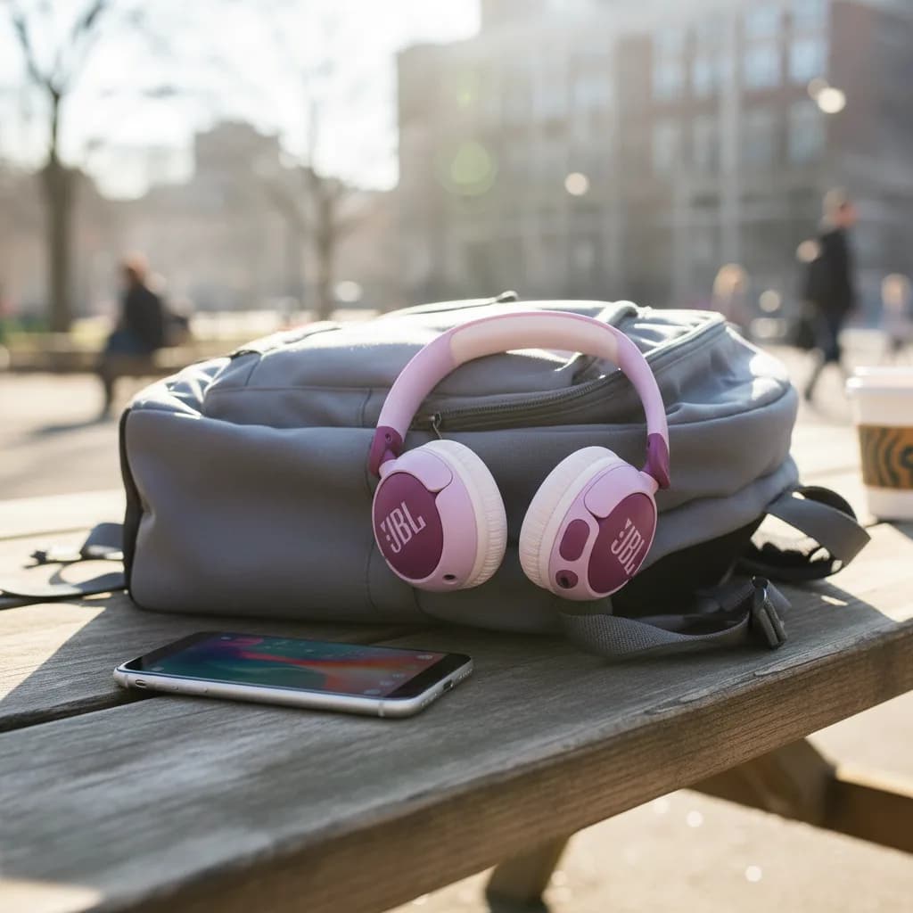 سماعات رأس Junior 320BT اللاسلكية فوق الأذن بتقنية البلوتوث مع ميكروفون مدمج من JBL  | بنفسجي - صورة 10