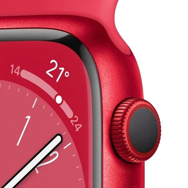 Apple Watch Series 8 GPS + Cellular 45mm RED Aluminium Case with RED Sport Band - Regular - Image 2