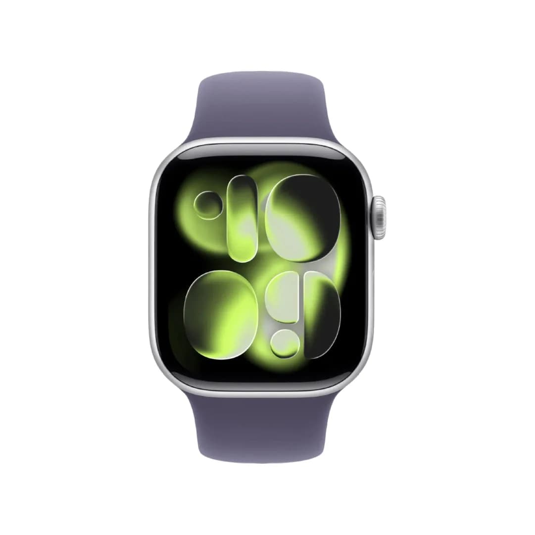 ساعة Apple Watch Series 11 - GPS - مقاس 42 ملم - بهيكل من الألومنيوم الفضي مع سوار رياضي بلون بنفسجي مقاس M/L - صورة 2