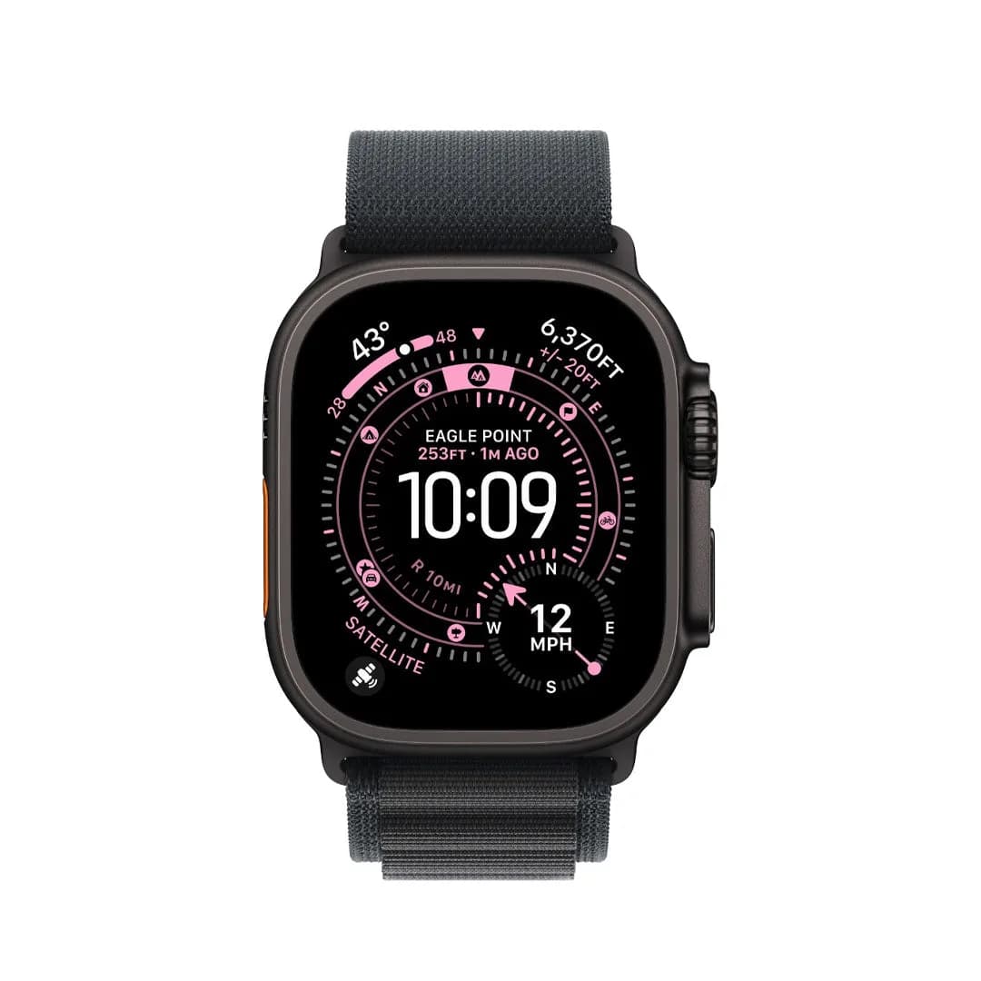 Apple Watch Ultra 3 (2025) GPS + Cellular, 49mm  - Black Titanium Case - Black Alpine Loop | L - Image 2