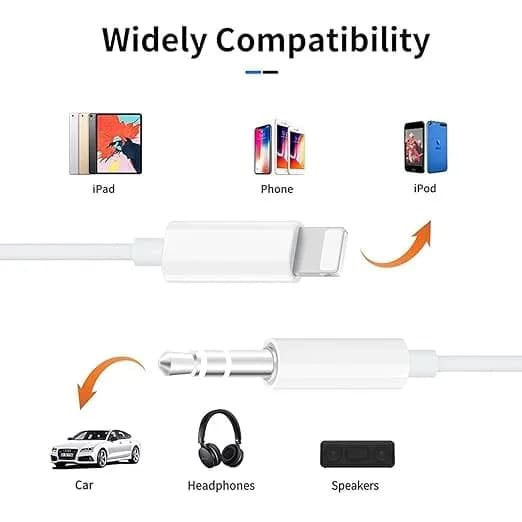Apple Lightning to 3.5mm Aux Audio Cable 1.2M  | White - Image 2