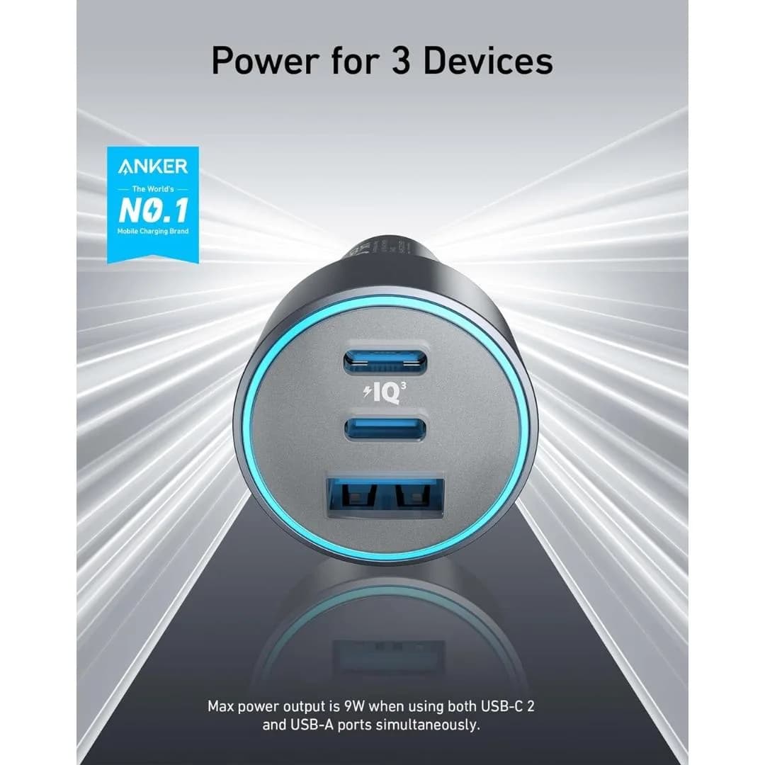 Anker 335 Car Charger(67W) Bundle | Black - Image 2