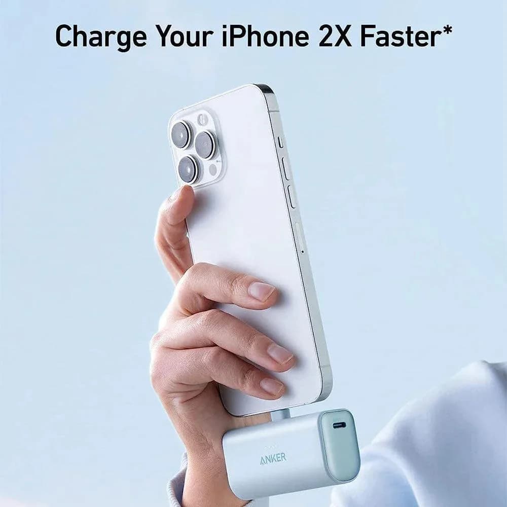 بطارية متنقلة Anker بسعة 5000mAh مع موصل Lightning معتمد MFI وقابل للطي | أبيض - صورة 2