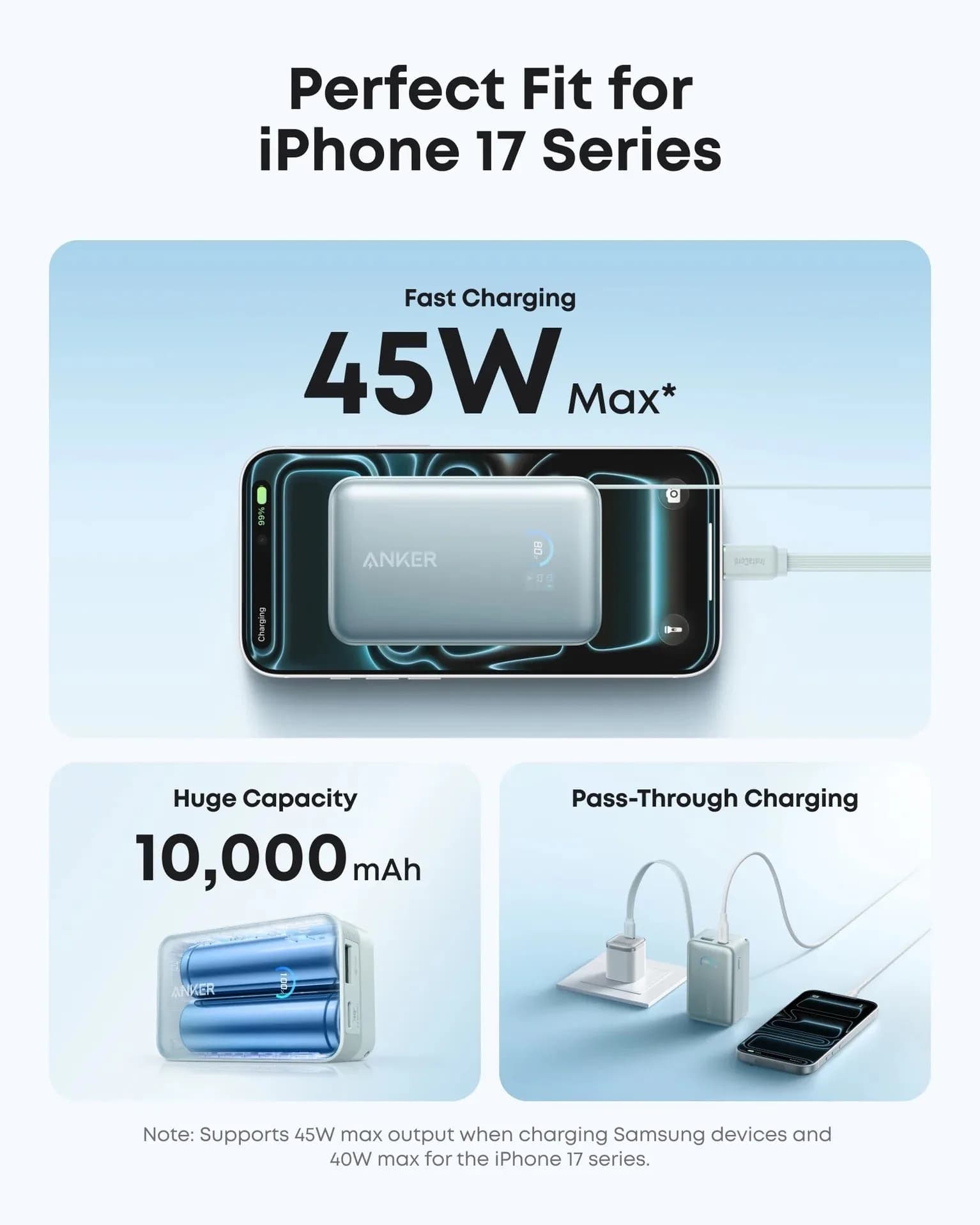 باور بانك أنكر نانو 10,000 مللي أمبير – شحن سريع 45 واط مع كابل USB-C مدمج قابل للسحب | أخضر - صورة 2