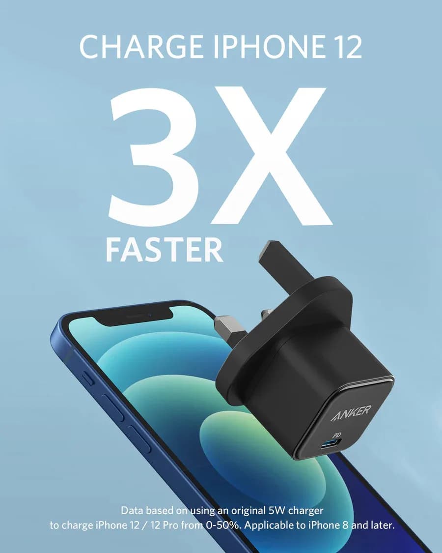 Anker PowerPort III PD USB-C Wall Charger, 20 Watt | Black - Image 2