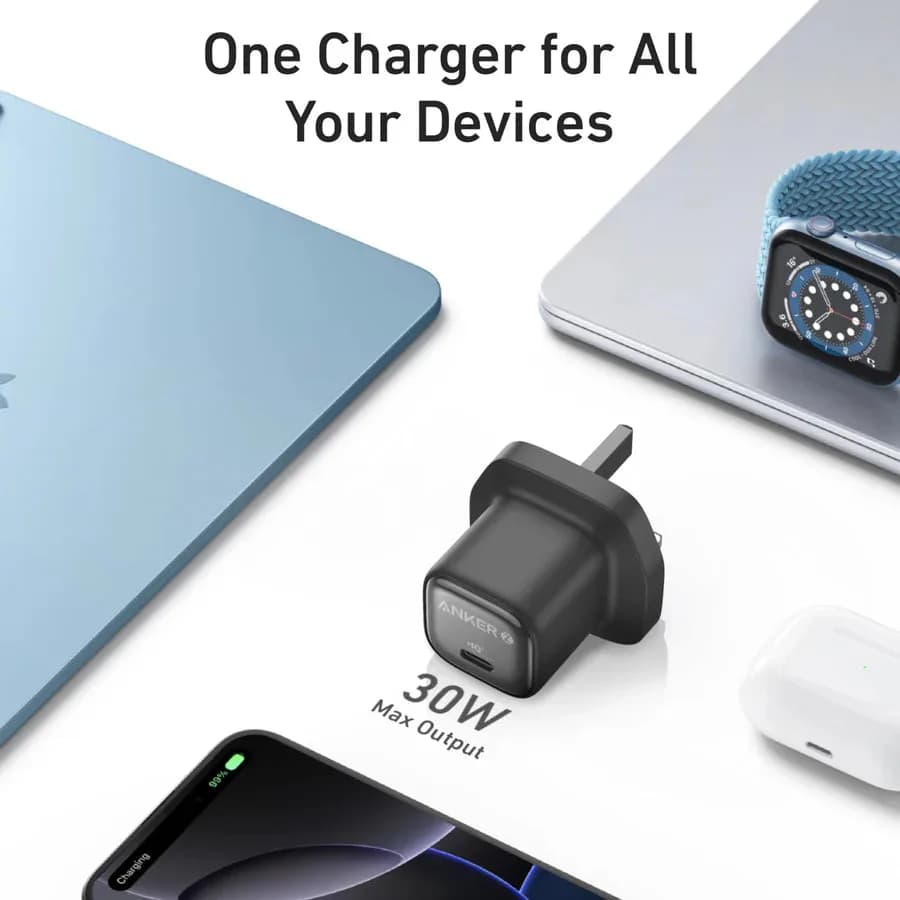 Anker Zolo Charger 30W, PD 3.0 With USB-C to USB-C Cable | Black - Image 2