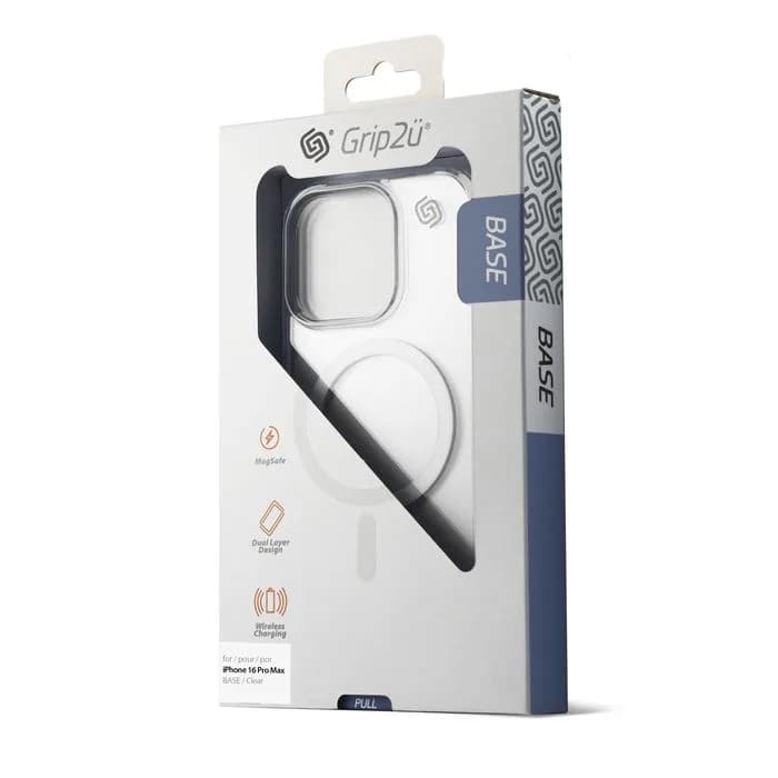 كڤر حماية Base لهاتف iPhone 16 Pro Max من Grip2u | شفاف - صورة 2