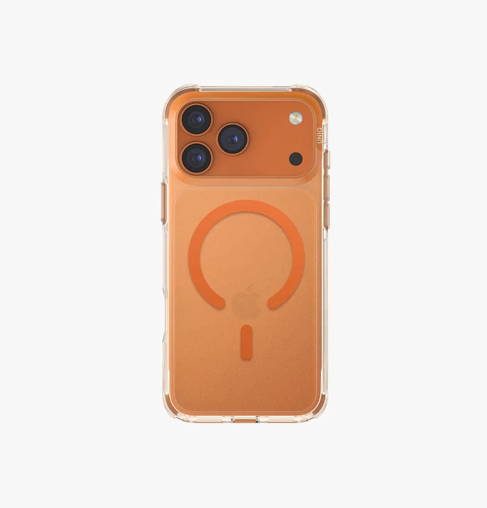 كڤر حماية Uniq Hybrid Life Pro Xtreme MagSafe لهاتف iPhone 17 Pro Max | شفاف/برتقالي - صورة 2