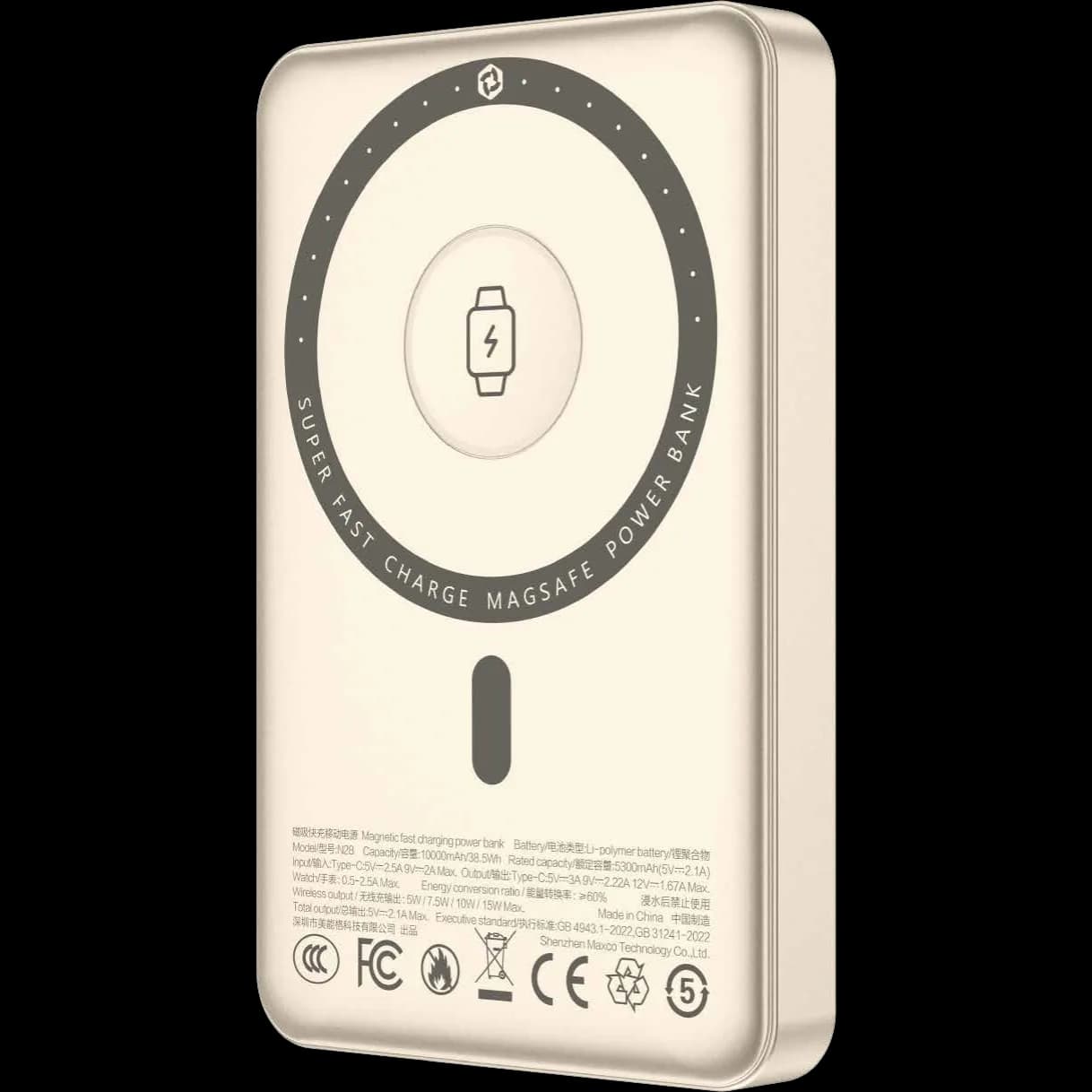 LANEX N28 20W Magnetic Fast Charging Power Bank 10000mAh with Watch Charging | Grey - Image 2