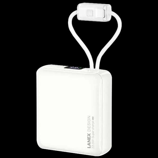 LANEX N30 22.5W Fast Charging Power Bank 10000mAh with Dual Built-in Cables | Black - Image 2