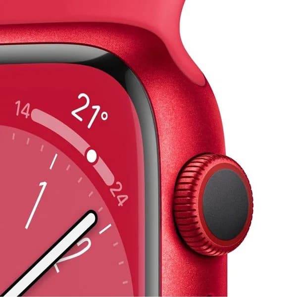 Apple Watch Series 8 GPS + Cellular 41mm RED Aluminium Case with RED Sport Band - Regular - Image 3
