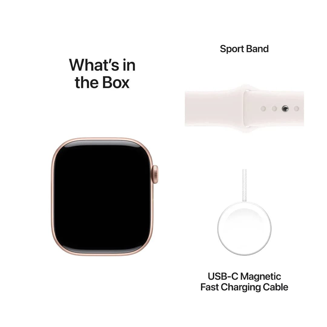 ساعة Apple Watch Series 10 - GPS - مقاس 46 ملم | بهيكل من الألومنيوم بلون وردي ذهبي مع سوار رياضي وردي فاتح مقاس M/L - صورة 3