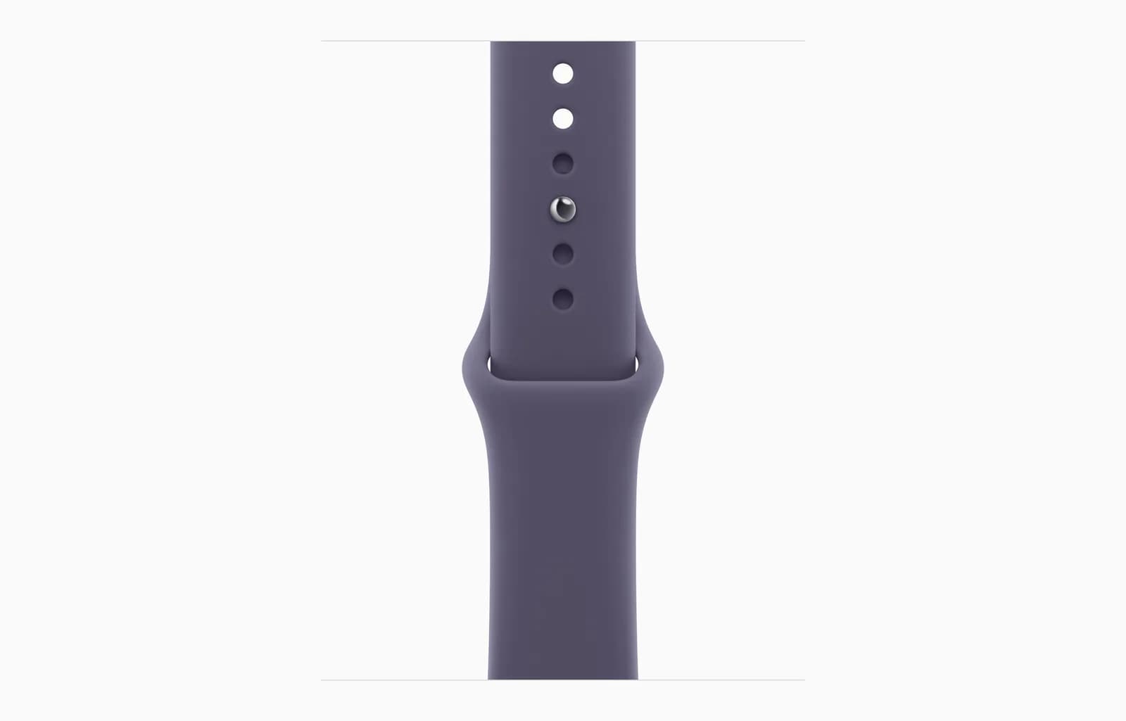 ساعة Apple Watch Series 11 - GPS - مقاس 42 ملم - بهيكل من الألومنيوم الفضي مع سوار رياضي بلون بنفسجي مقاس M/L - صورة 3