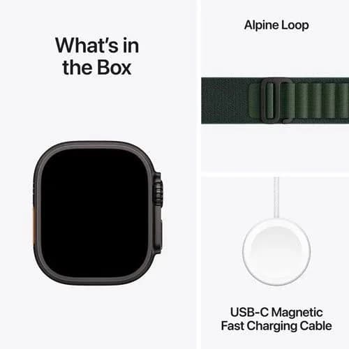 Apple Watch Ultra 2 (2024) - 49mm - GPS + Cellular - Black Titanium Case - Alpine Loop - M | Dark Green - Image 3