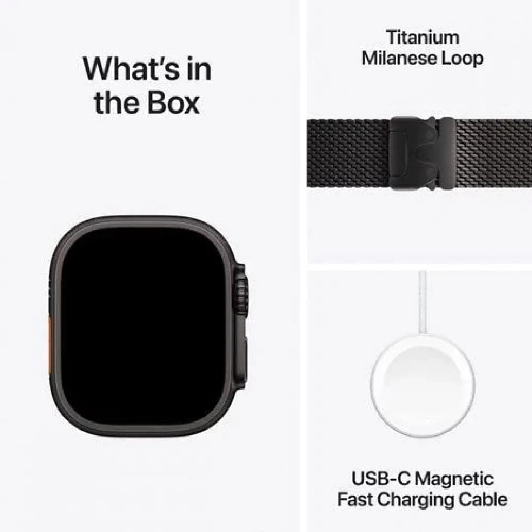 Apple Watch Ultra 2 (2024) - 49mm - GPS + Cellular - Black Titanium Case - Milanese Loop - M | Black - Image 3