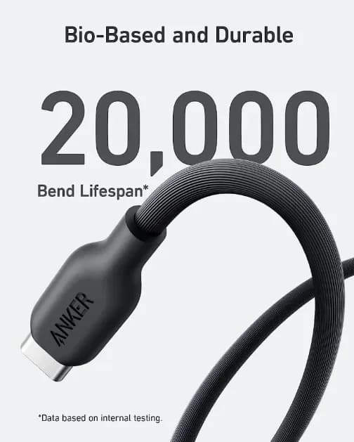 Anker 542 USB-C to Lightning  Cable (Bio Based 3ft) | Black - Image 3