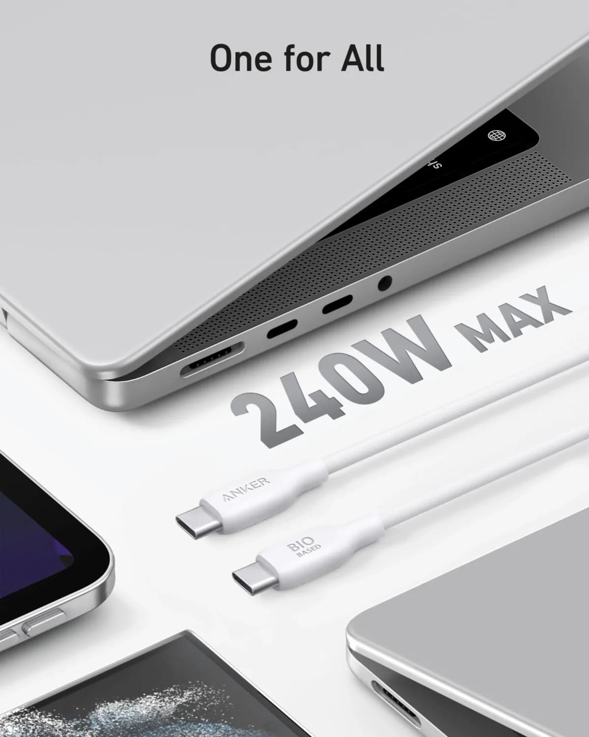 Anker 544 Cable Bio Based And Durable Usb-c To USB-C 6ft | White - Image 3