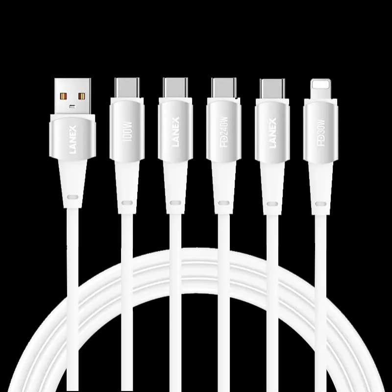 LANEX LS55 Fast Charging Series Liquid Silicone Type-C Cable 1.2M | White - Image 3