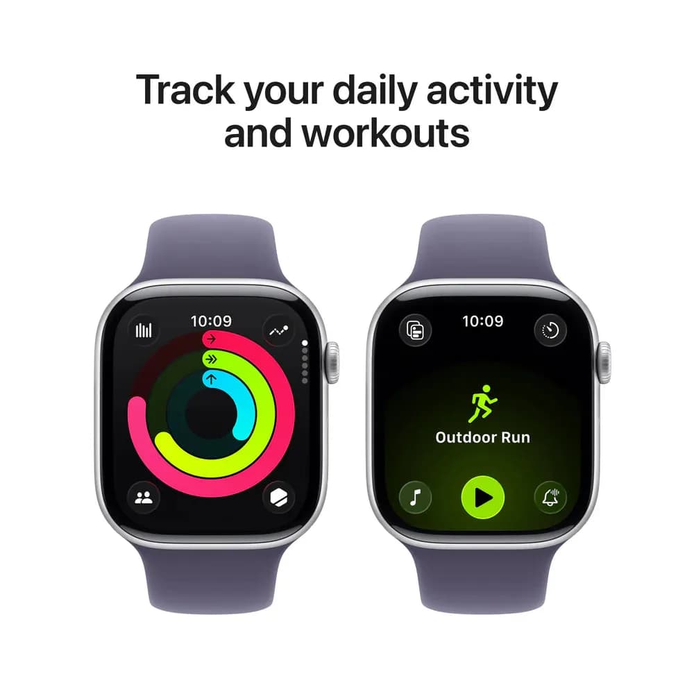 Apple Watch Series 11 GPS 46mm Silver Aluminium Case with Purple Fog Sport Band - M/L - Image 4