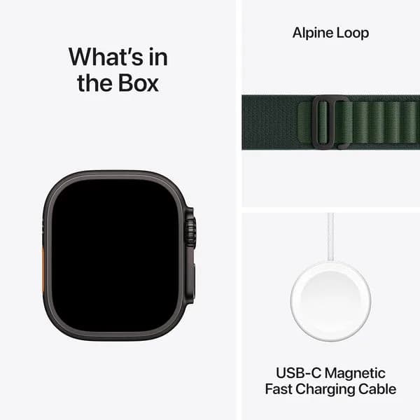 Apple Watch Ultra 2 (2024) - 49mm - GPS + Cellular - Black Titanium Case - Alpine Loop - L | Dark Green - Image 4