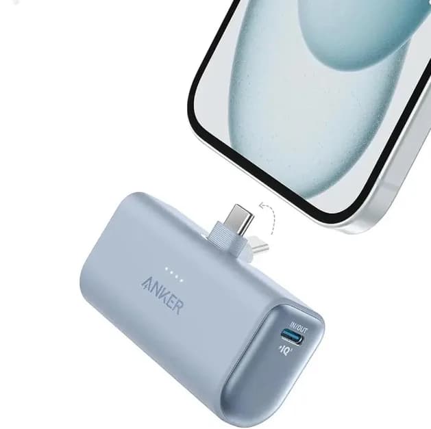 Anker 5000mAh Compact With Foldable USB-C Connector PD Fast Charging | Blue - Image 4