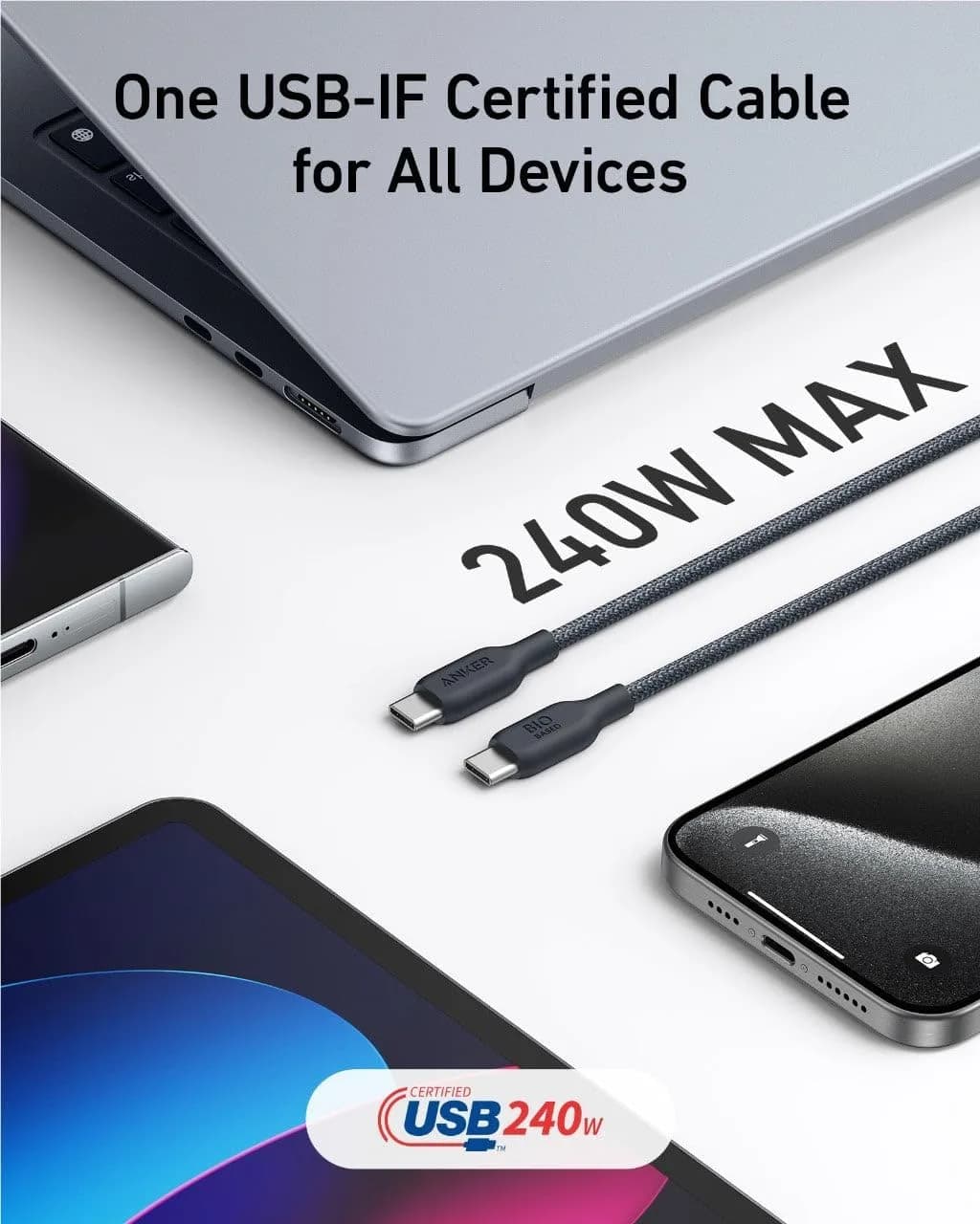 Anker 544 USB-C to USB-C Cable (Bio Based 3ft) | Black - Image 4