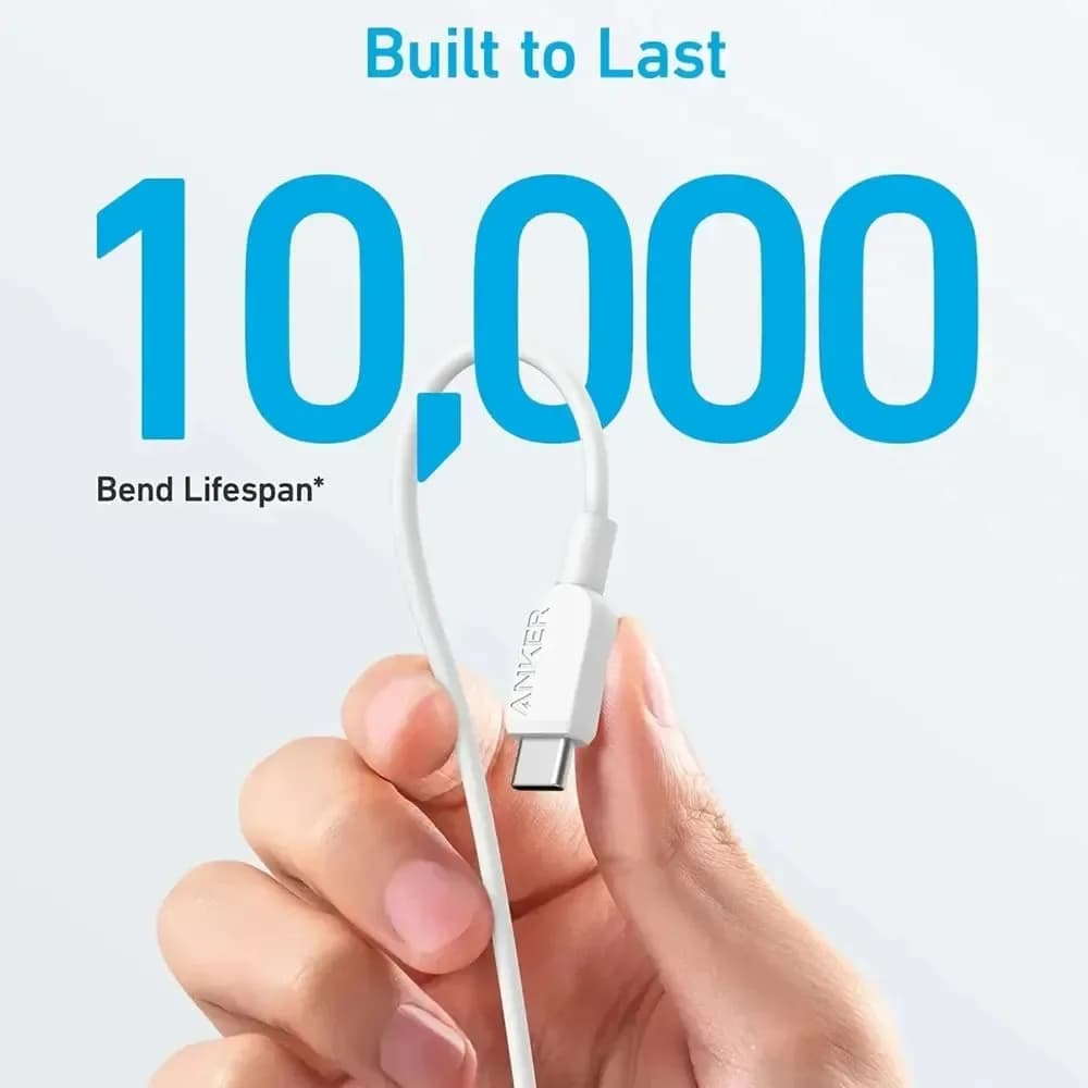 شاحن أنكر ثنائي المنفذ سريع الشحن بقدرة 20 واط مع كابل USB-C | أبيض - صورة 4