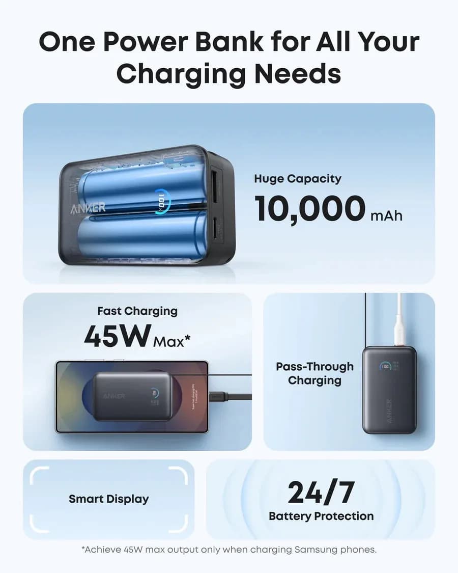 Anker Power Bank Nano 10,000mAh, 45W | Black - Image 4