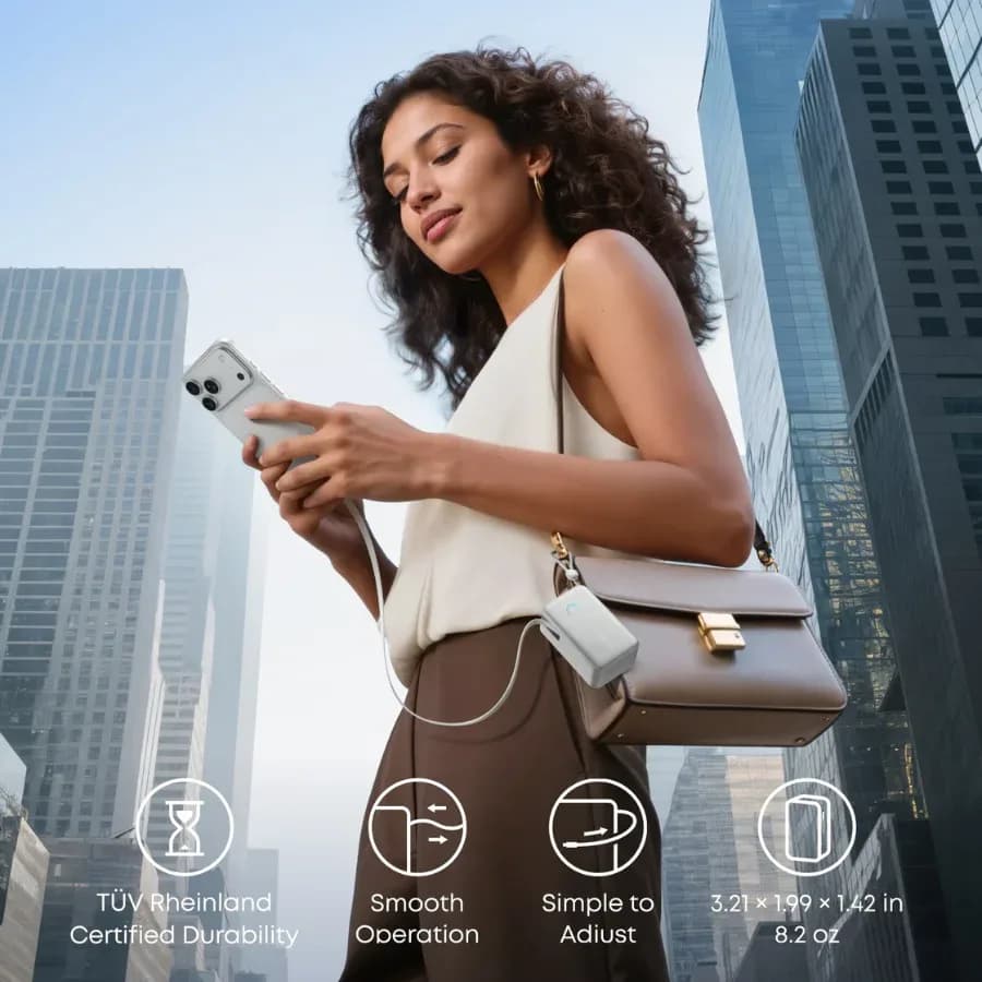 Anker Nano Power Bank 10,000mAh – 45W Fast Charging with Built-in USB-C Cable | White - Image 4