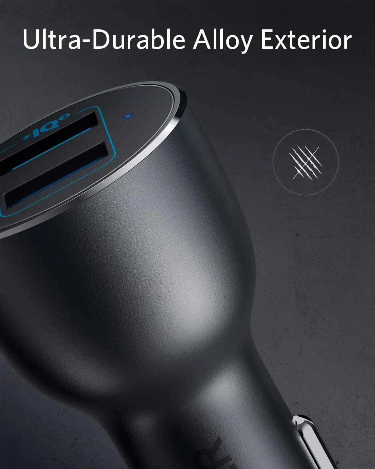 شاحن سيارة PowerDrive III Alloy بقوة 36 واط مع منفذان  USB-A Ports من Anker - صورة 4