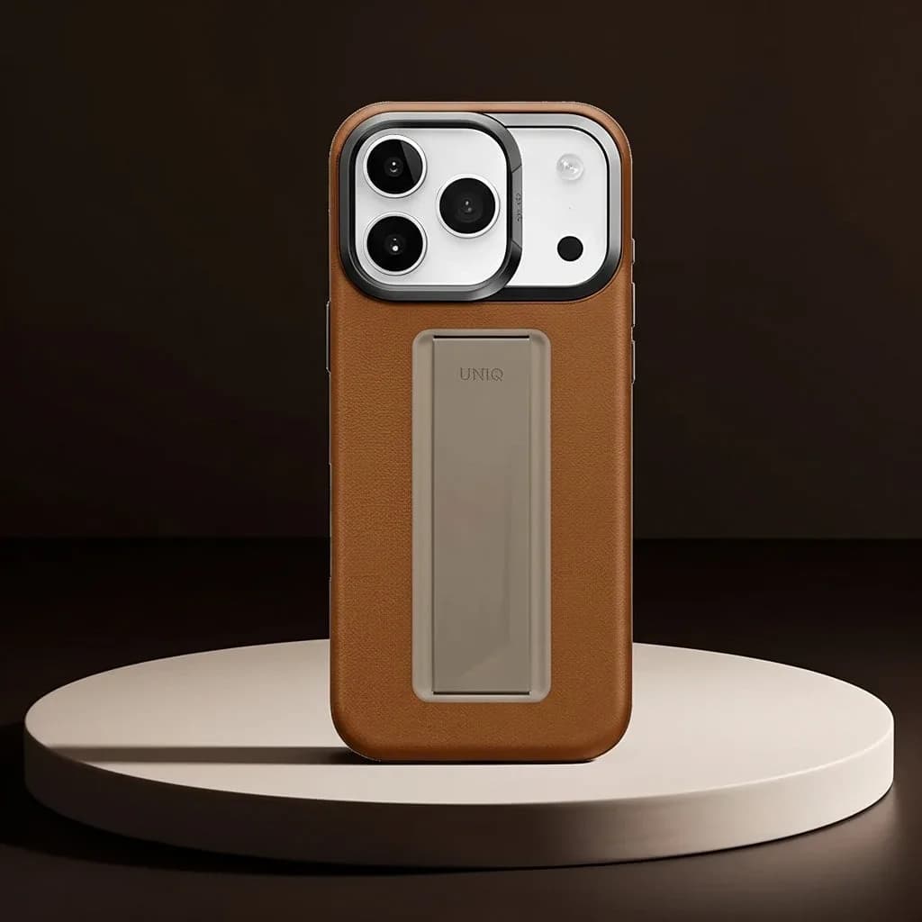 كڤر UNIQ Hybrid Heldro Pro MagClick مع حامل كاميرا لجهاز iPhone 17 Pro | Caramel - صورة 4