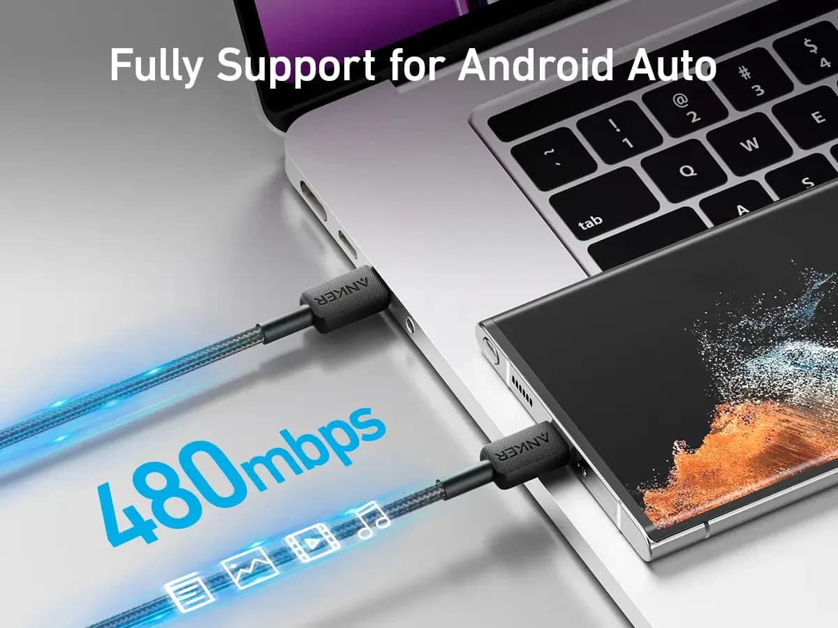🔌 كيبل أنكر 322 USB-C إلى USB-C | مضفر 6 أقدام - صورة 5