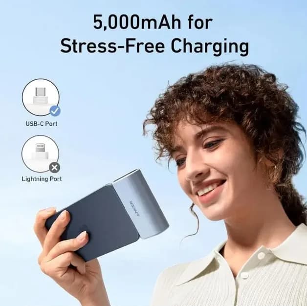 Anker 5000mAh Compact With Foldable USB-C Connector PD Fast Charging | Blue - Image 5