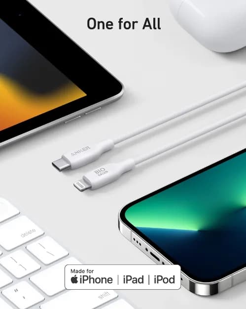 Anker Bio Based And Durable 542 Usb-c To Lightning Cable 3ft | White - Image 5