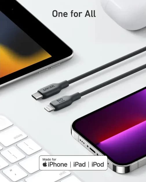 Anker 542 USB-C To Lightning Cable (Bio Based 6ft) | Black - Image 5
